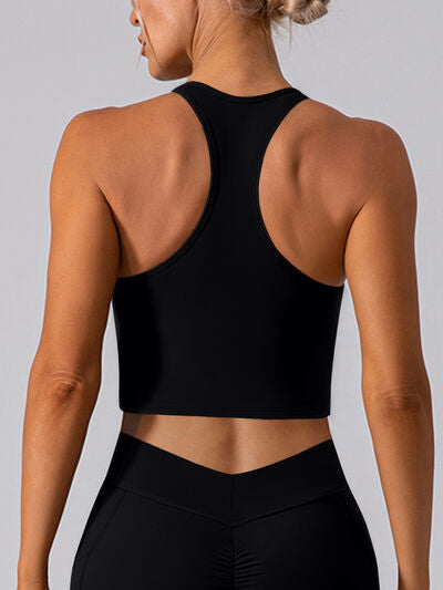 Square Neck Racerback Cropped Tank Active Top