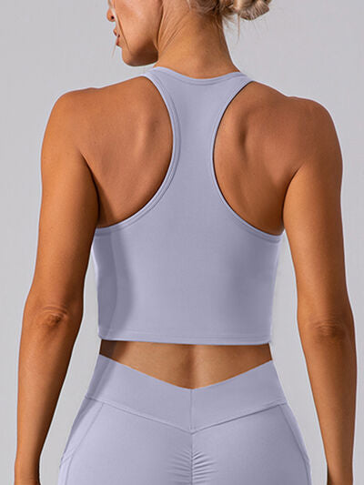 Square Neck Racerback Cropped Tank Active Top