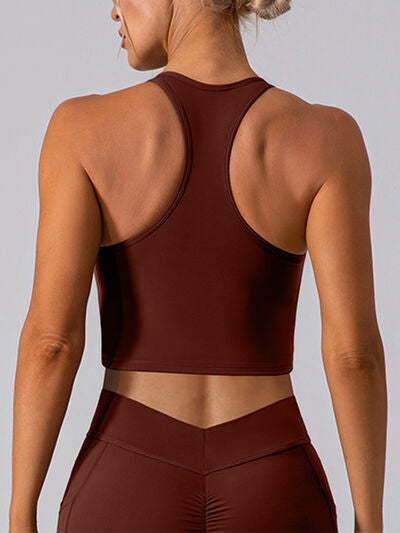 Square Neck Racerback Cropped Tank Active Top